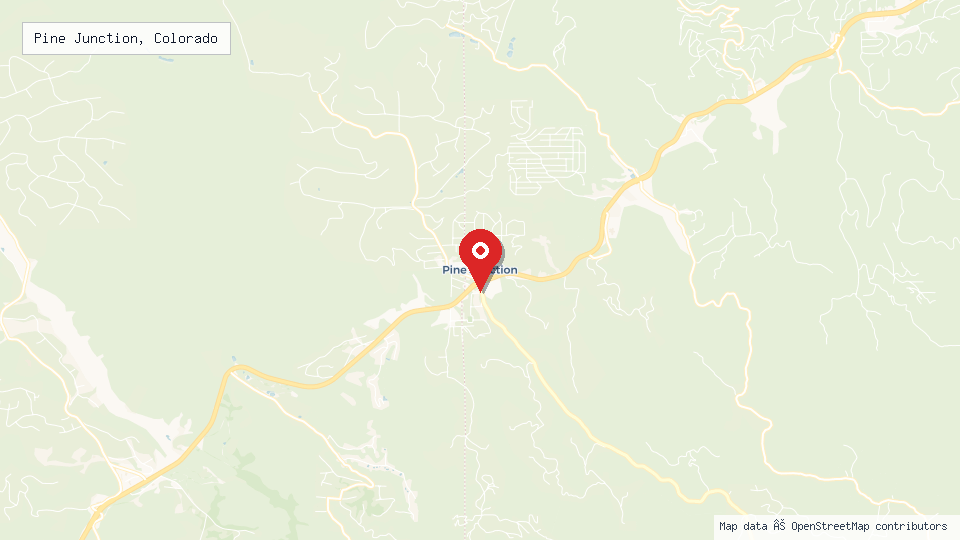 Street map of Pine Junction, Colorado with location pin