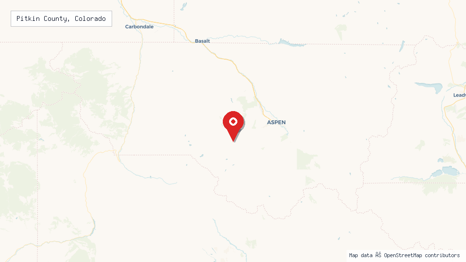 Street map of Pitkin County, Colorado with location pin
