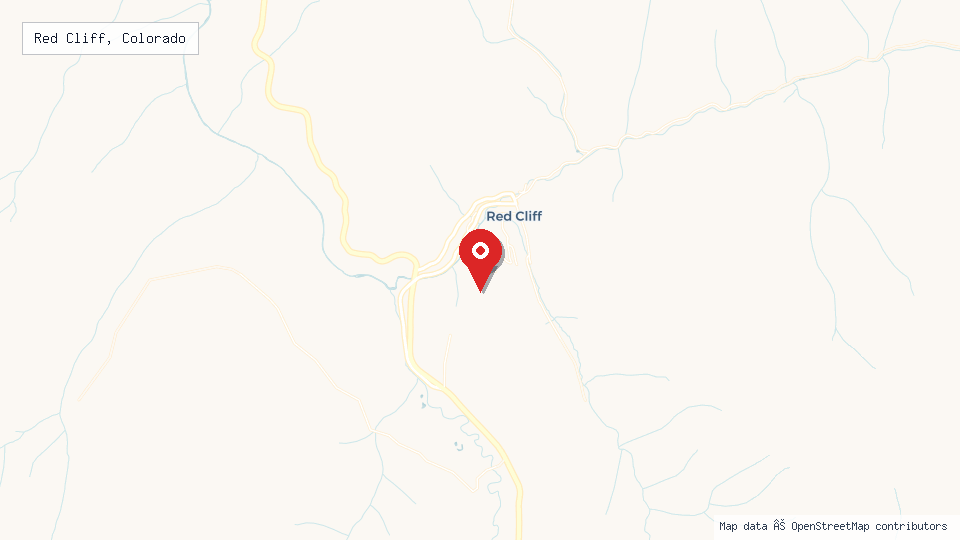 Street map of Red Cliff, Colorado with location pin
