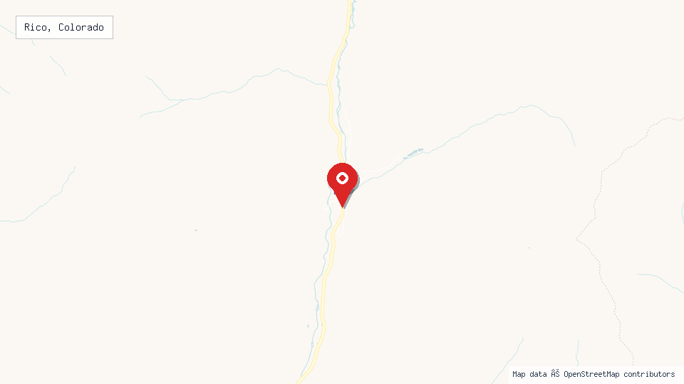 Street map of Rico, Colorado with location pin