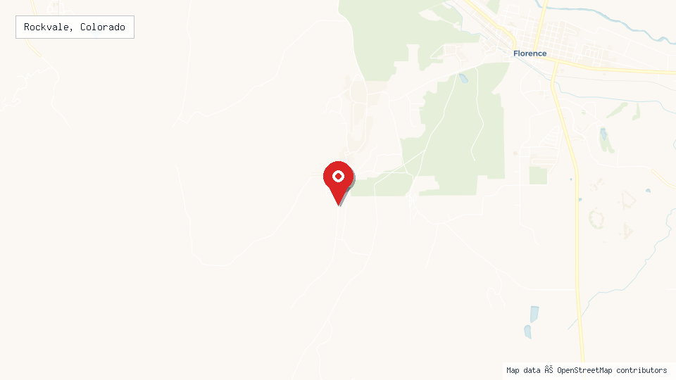 Street map of Rockvale, Colorado with location pin