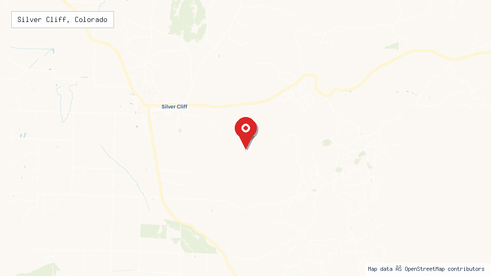 Street map of Silver Cliff, Colorado with location pin