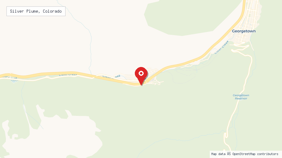 Street map of Silver Plume, Colorado with location pin