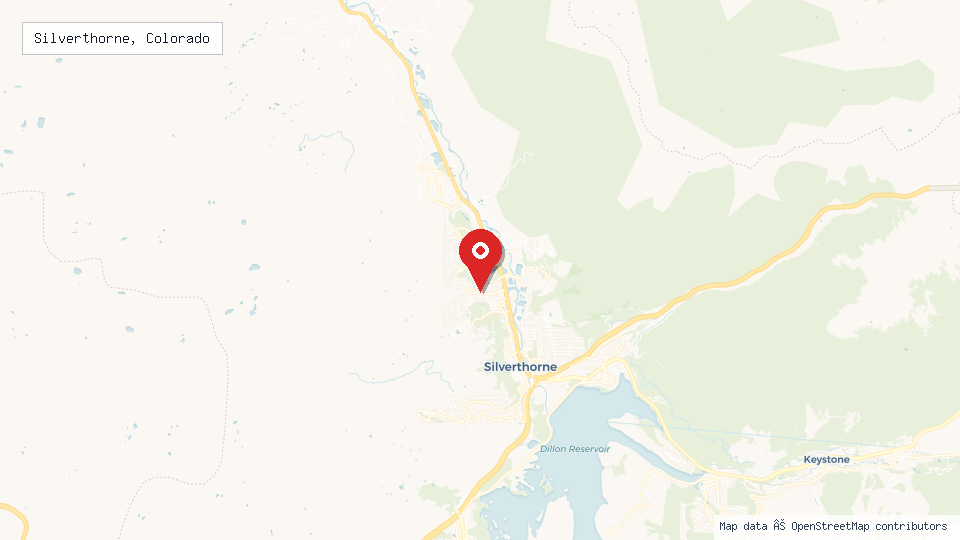 Street map of Silverthorne, Colorado with location pin