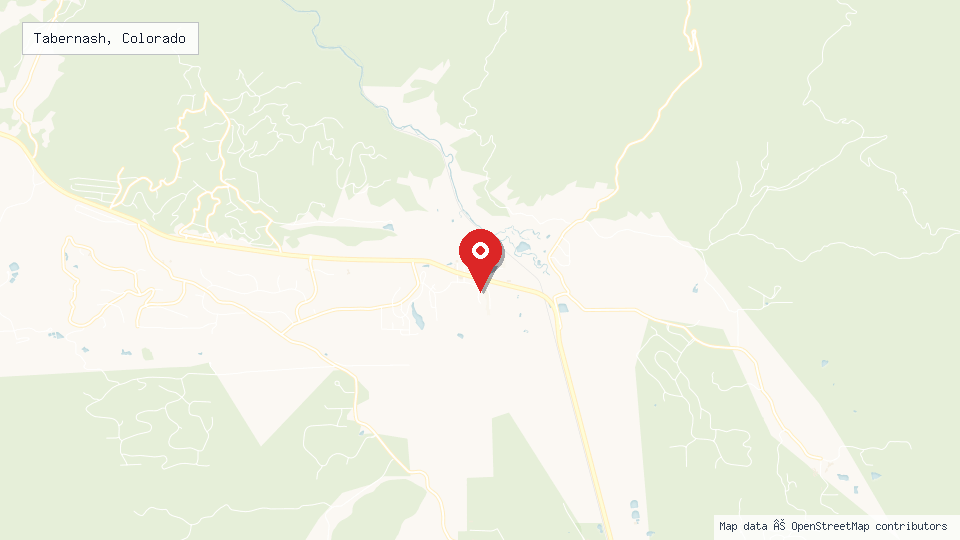 Street map of Tabernash, Colorado with location pin