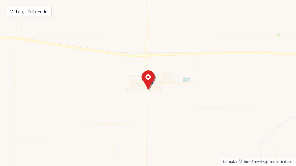 Street map of Vilas, Colorado with location pin
