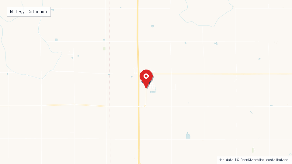 Street map of Wiley, Colorado with location pin