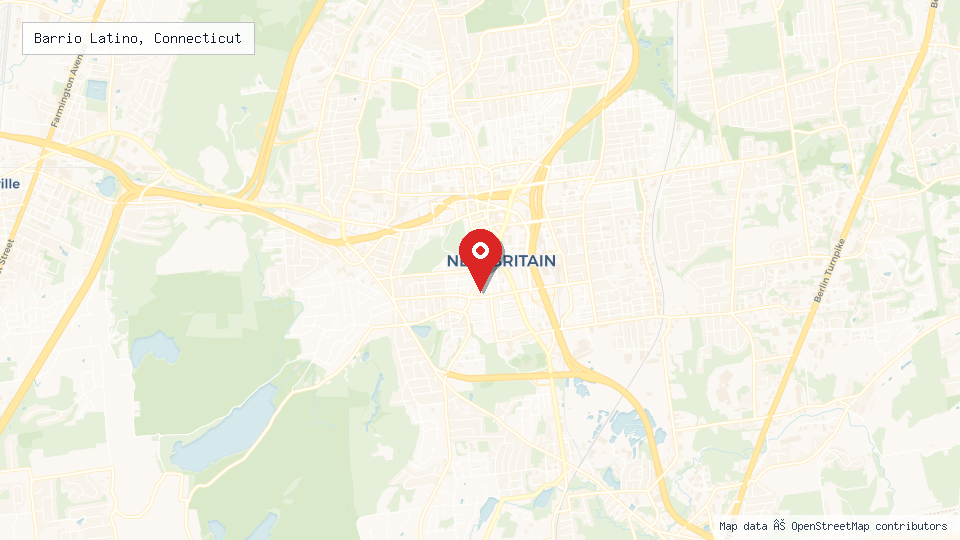 Street map of Barrio Latino, Connecticut with location pin