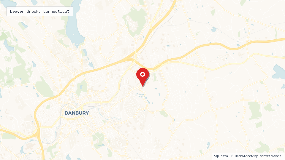 Street map of Beaver Brook, Connecticut with location pin