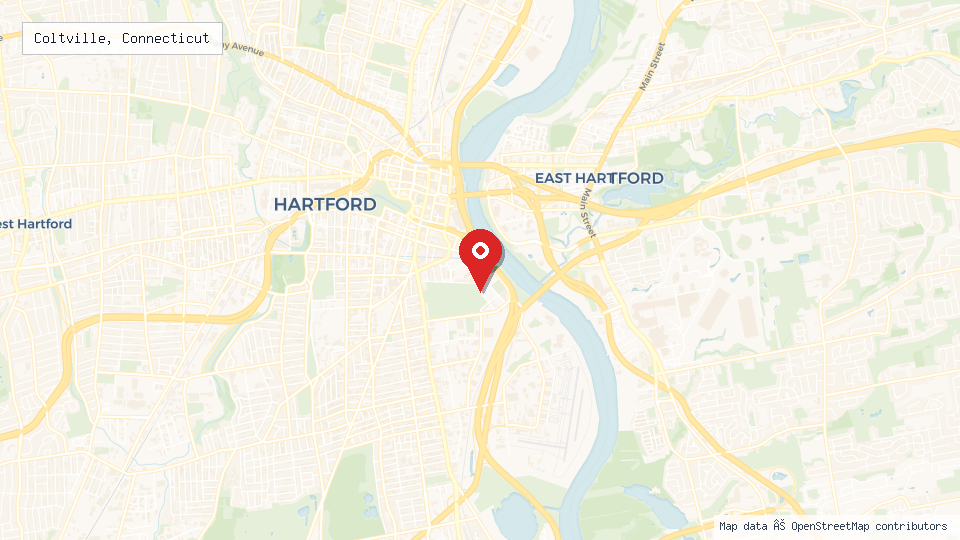 Street map of Coltville, Connecticut with location pin