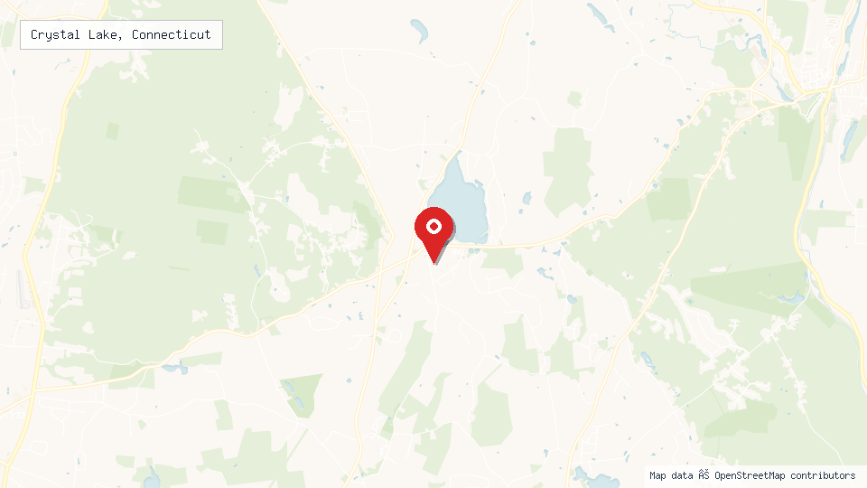 Street map of Crystal Lake, Connecticut with location pin