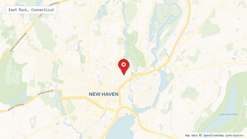 Street map of East Rock, Connecticut with location pin