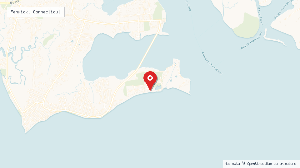 Street map of Fenwick, Connecticut with location pin