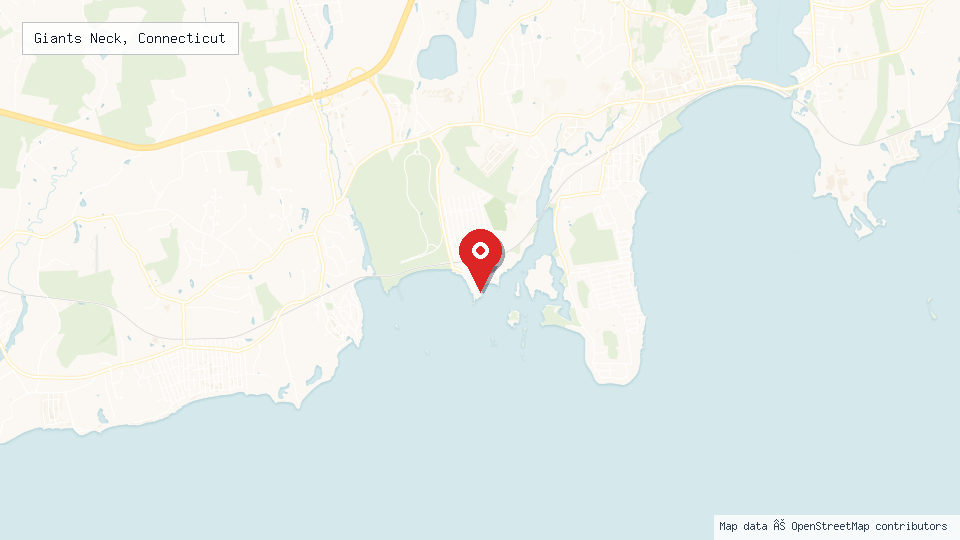 Street map of Giants Neck, Connecticut with location pin