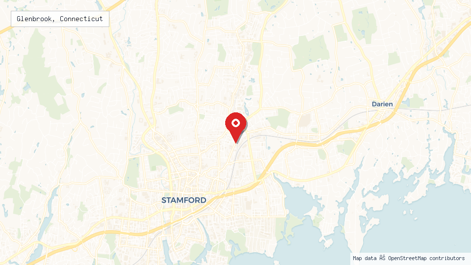 Street map of Glenbrook, Connecticut with location pin