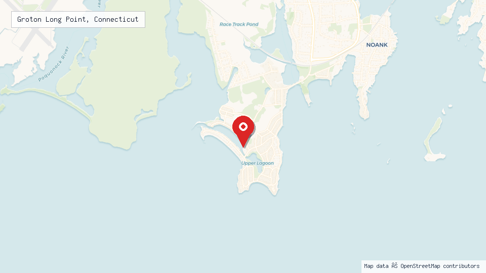 Street map of Groton Long Point, Connecticut with location pin