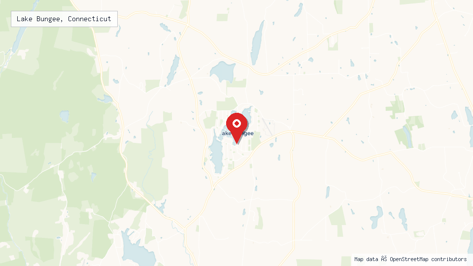 Street map of Lake Bungee, Connecticut with location pin