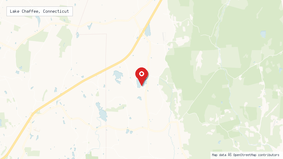 Street map of Lake Chaffee, Connecticut with location pin