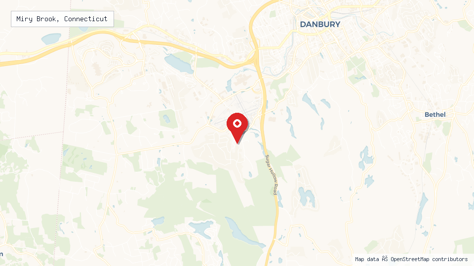Street map of Miry Brook, Connecticut with location pin