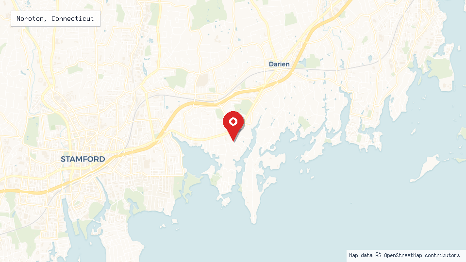 Street map of Noroton, Connecticut with location pin