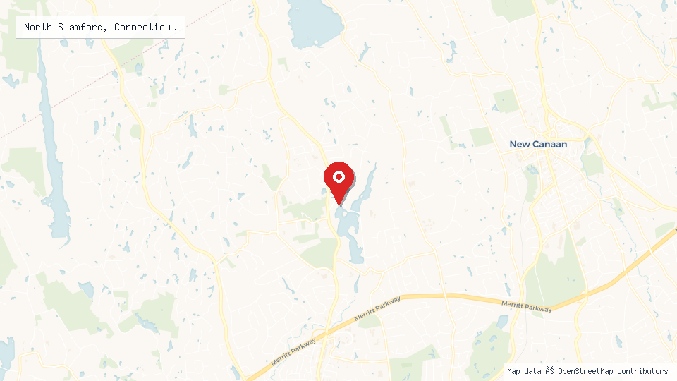Street map of North Stamford, Connecticut with location pin