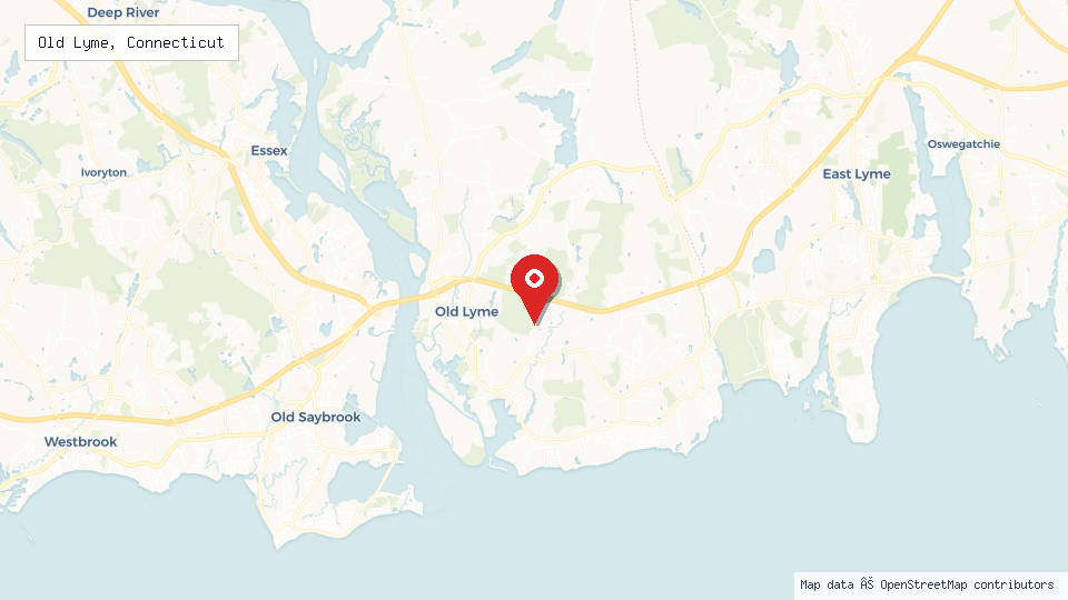 Street map of Old Lyme, Connecticut with location pin