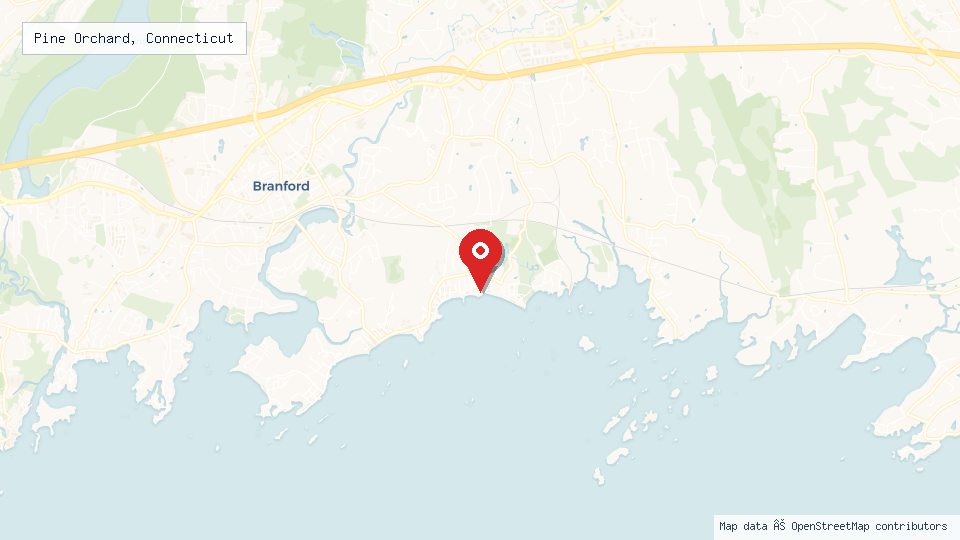 Street map of Pine Orchard, Connecticut with location pin