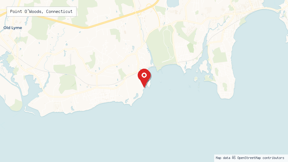 Street map of Point O'Woods, Connecticut with location pin