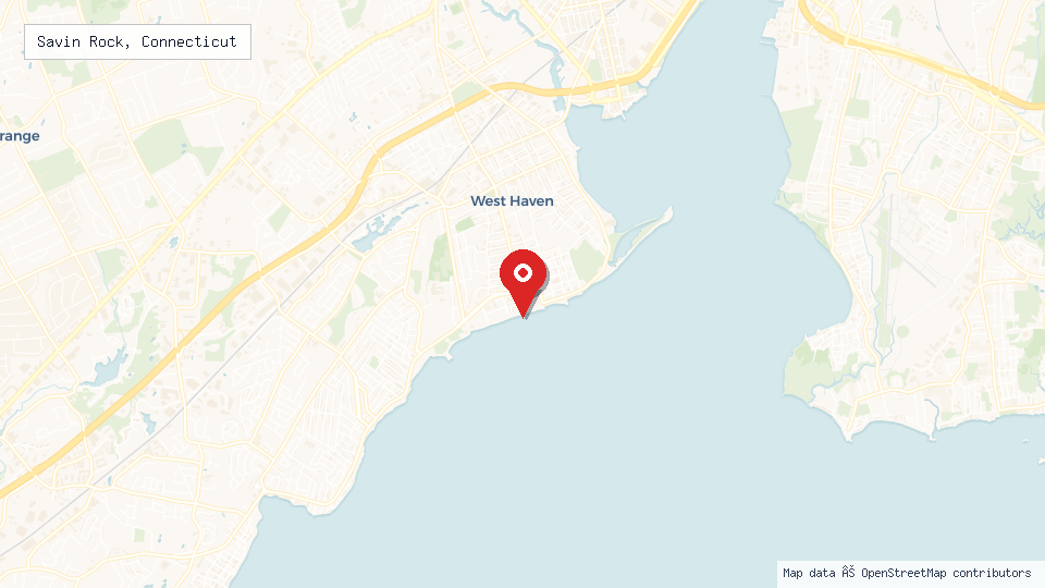 Street map of Savin Rock, Connecticut with location pin