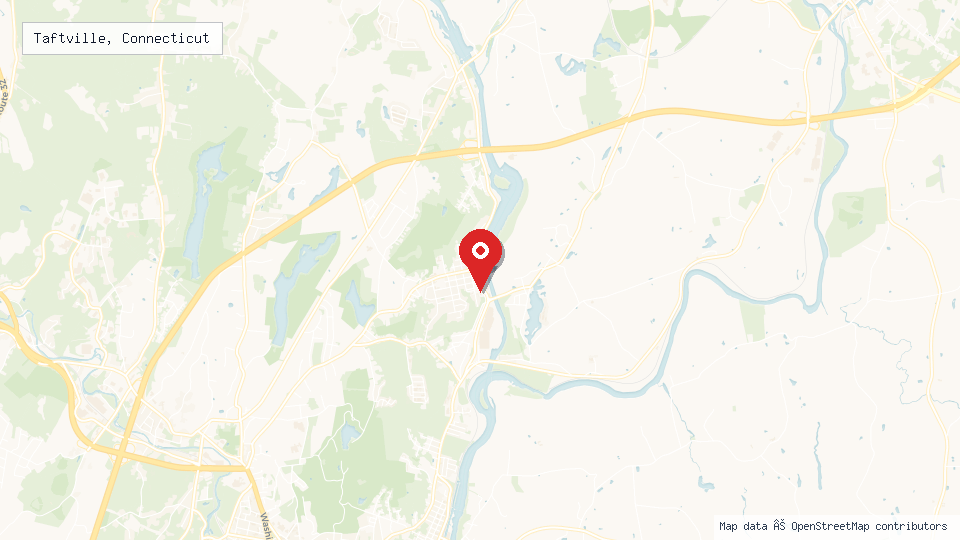 Street map of Taftville, Connecticut with location pin