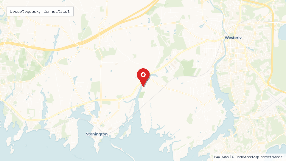 Street map of Wequetequock, Connecticut with location pin