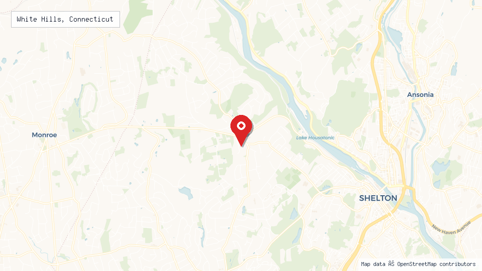 Street map of White Hills, Connecticut with location pin