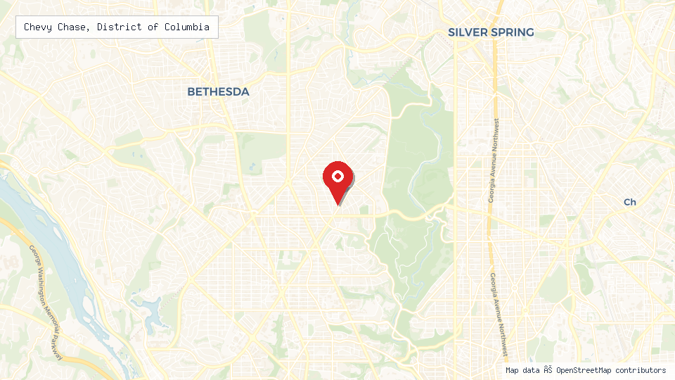 Street map of Chevy Chase, District of Columbia with location pin