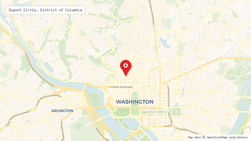 Street map of Dupont Circle, District of Columbia with location pin