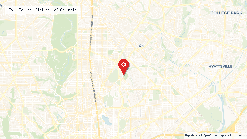 Street map of Fort Totten, District of Columbia with location pin