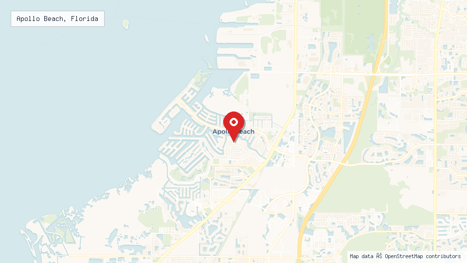 Street map of Apollo Beach, Florida with location pin