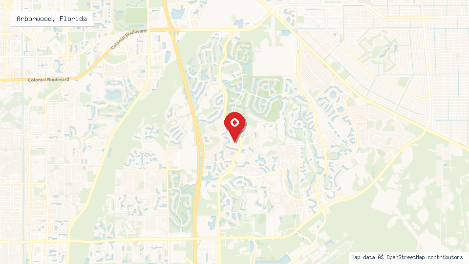 Street map of Arborwood, Florida with location pin