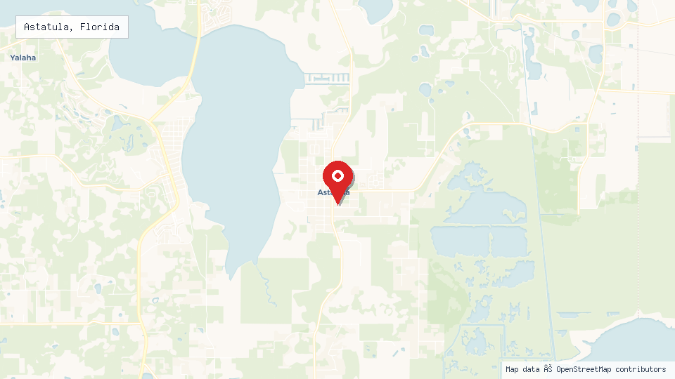 Street map of Astatula, Florida with location pin
