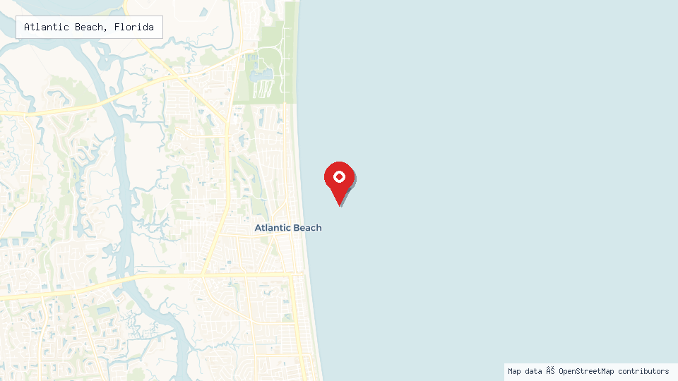 Street map of Atlantic Beach, Florida with location pin