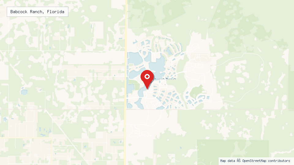 Street map of Babcock Ranch, Florida with location pin