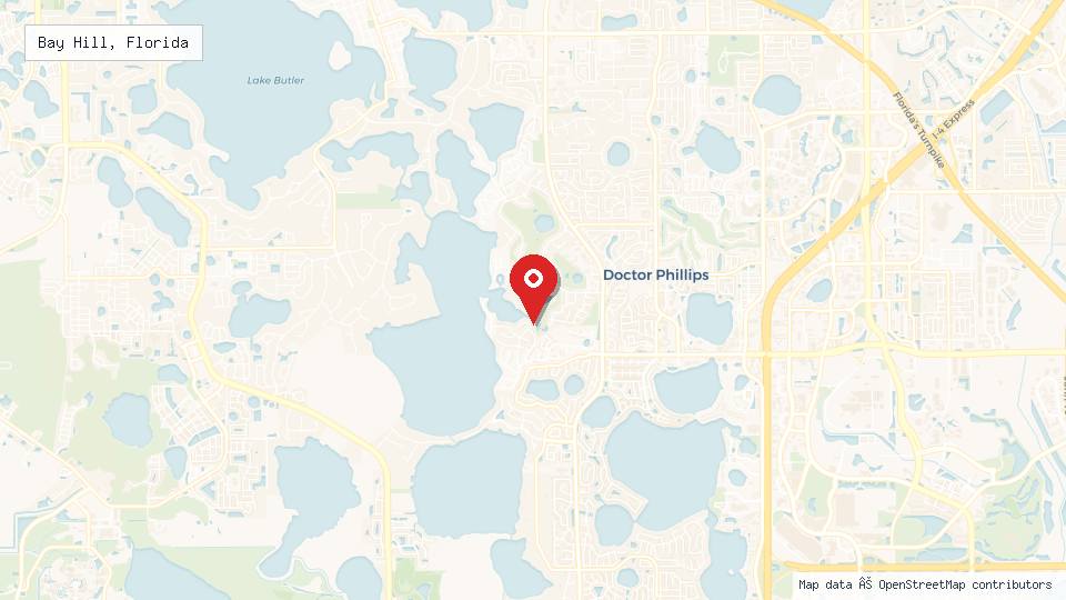 Street map of Bay Hill, Florida with location pin