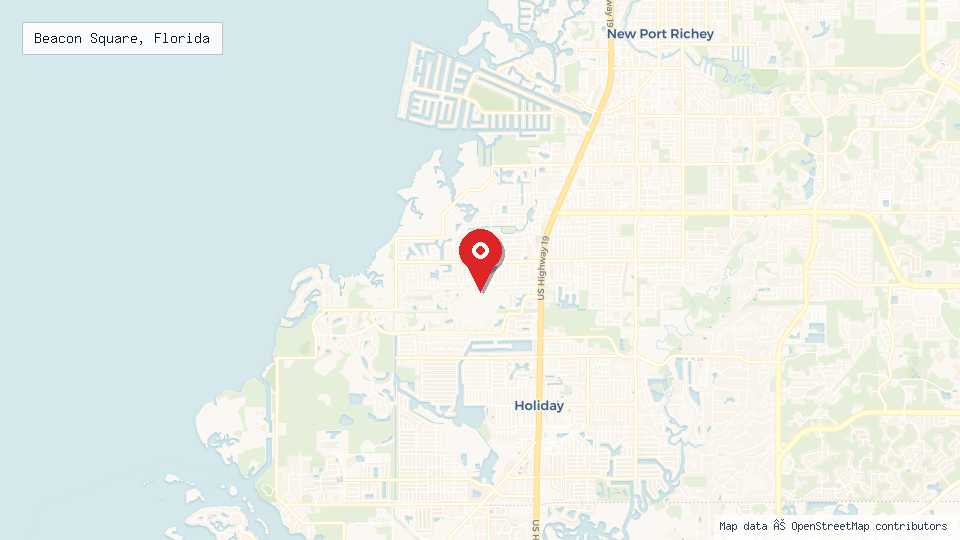 Street map of Beacon Square, Florida with location pin