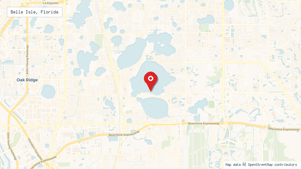 Street map of Belle Isle, Florida with location pin