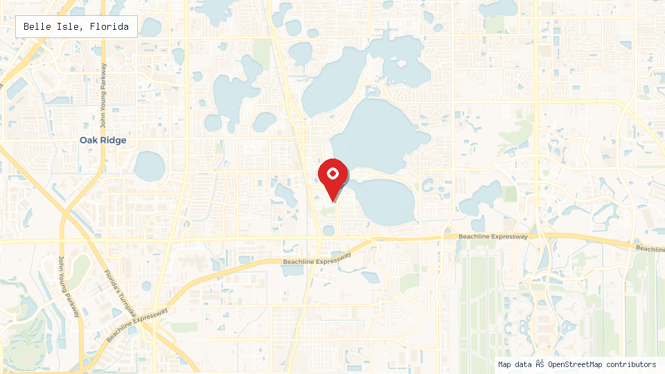 Street map of Belle Isle, Florida with location pin