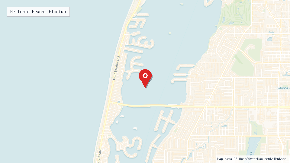 Street map of Belleair Beach, Florida with location pin