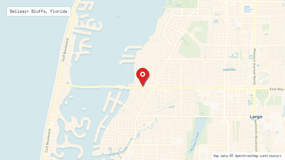 Street map of Belleair Bluffs, Florida with location pin
