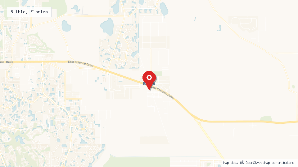 Street map of Bithlo, Florida with location pin