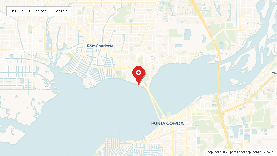 Street map of Charlotte Harbor, Florida with location pin