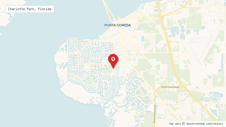 Street map of Charlotte Park, Florida with location pin