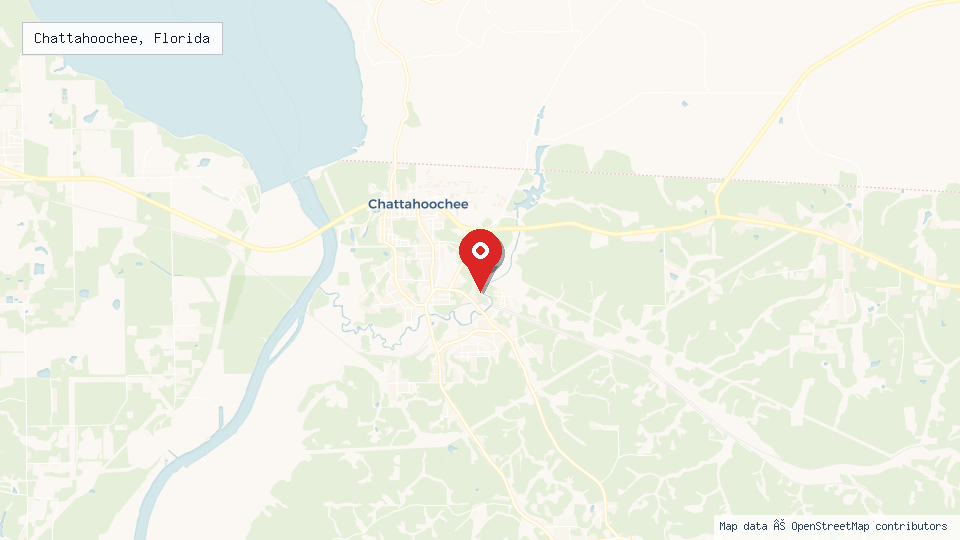 Street map of Chattahoochee, Florida with location pin